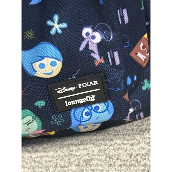 Loungefly X Pixar Inside Out Emotions Nylon Navy Backpack All Over Print New - Picture 3 of 12
